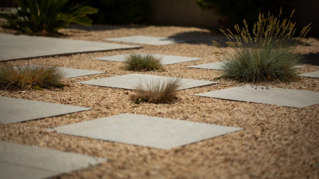 Gallery image depicting paving stones in garden